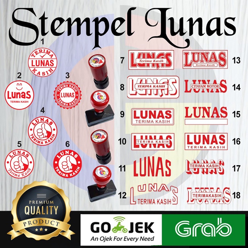 Stempel Lunas Terntukan Desain Pilih Nomor  Shopee Indonesia