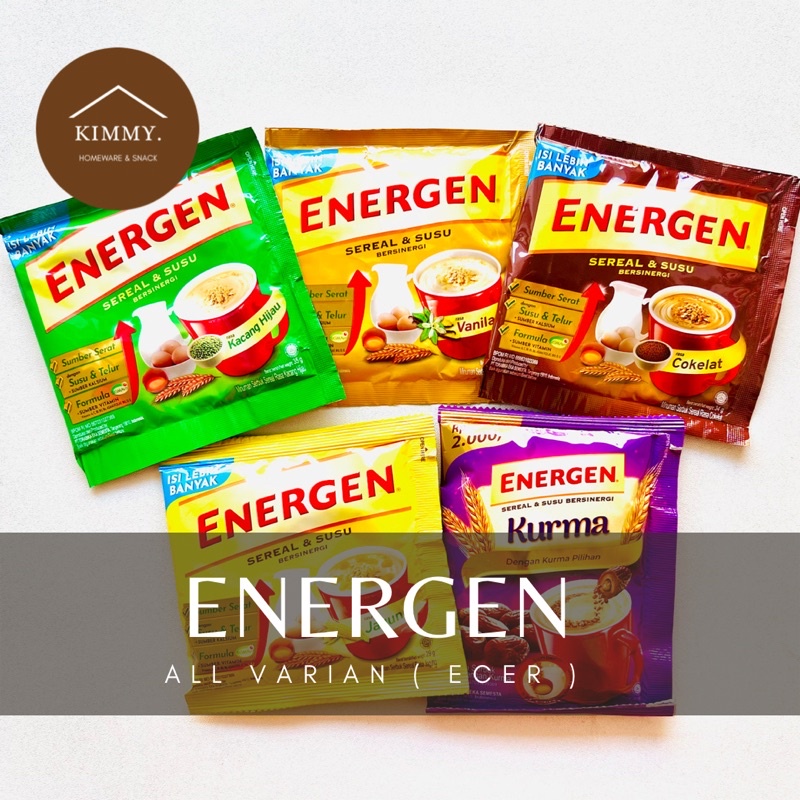 

ENERGEN SEREAL DAN SUSU ECER RENCENG BISA MIX / ENERGEN VANILLA, COKELAT, JAGUNG, KACANG HIJAU, KURMA / SEREAL SARAPAN