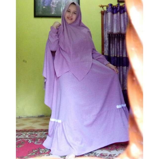 Dress Dichta + hijab Renda Mix atas bawah