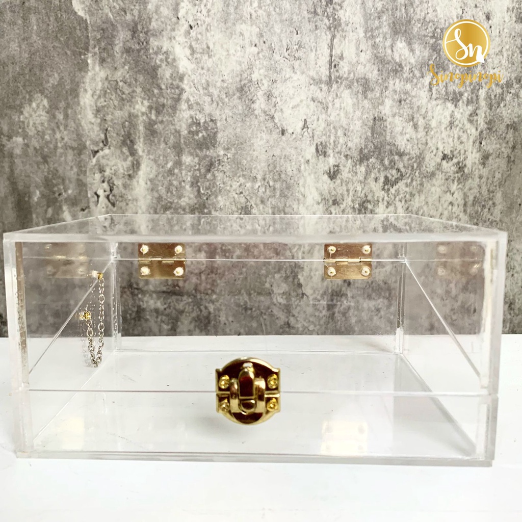 TEMPAT CINCIN AKRILIK BOX | KOTAK CINCIN KOSONGAN HIAS MAHAR RING BOX SESERAHAN | LAMARAN NIKAH ENGA