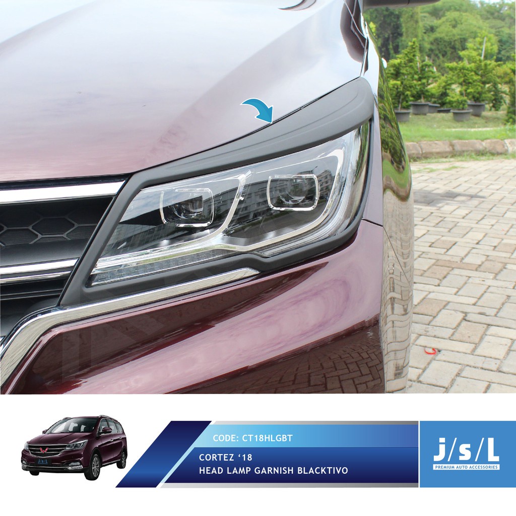 Garnis Lampu Depan Wuling Cortez Hitam Head Lamp Garnish Blacktivo JSL