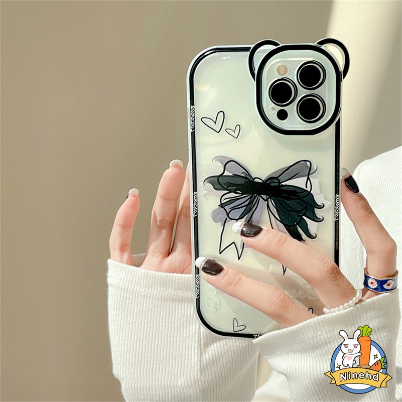 Soft Case Silikon Transparan Motif Beruang Untuk iPhone 13 12 11 Pro Max X Xr Xs Max SE 2020 8 7 6 6s Plus