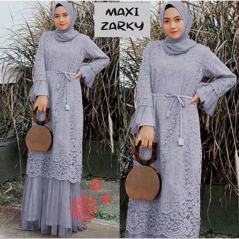 GAMIS MAXI LARKY BRUKAT / GAMIS BRUKAT PESTA / GAMIS KONDANGAN / GAMIS BRUKAT MURAH / GAMIS MEWAH
