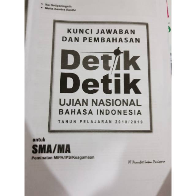 Kunci Jawaban Detik Detik Ujian Nasional Bahasa Indonesia 2018 2019 Shopee Indonesia