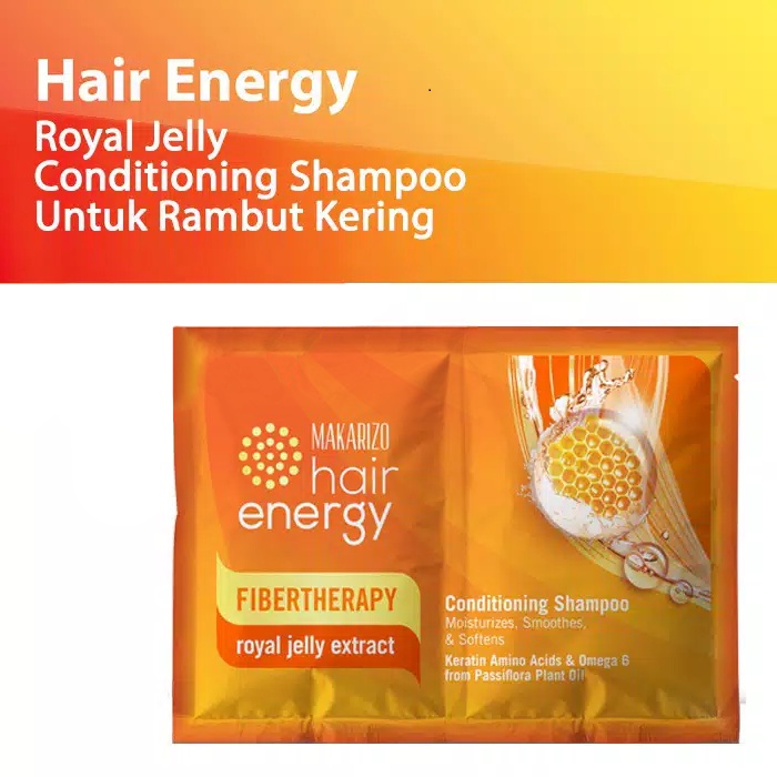 Makarizo Hair Energy Conditioning Shampoo Fibertherapy 9ml Sachet Original BPOM