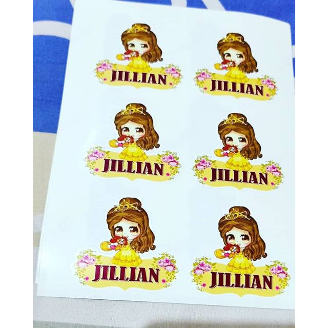 

STICKER NAMA ANAK, TEMA : PRINCESS BELLE