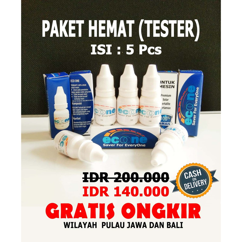 EcoOne Paket Isi 5 Penghemat BBM & Pembersih Mesin Untuk Mobil & Motor Bahan Bakar Bensin & Solar 12