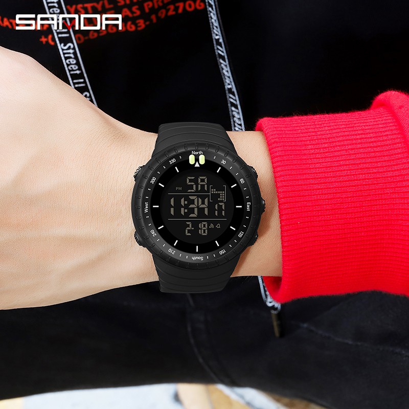 SANDA 6071 Jam Tangan Pria Digital Tali Rubber Chronograph Anti Air WATCHKITE WKOS