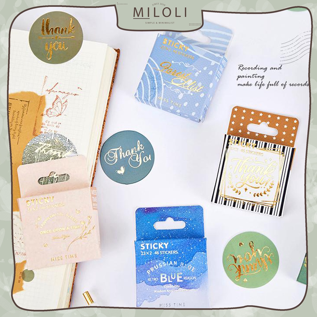 

[MILOLI] 46Pcs MISS TIME Deco Sticker DIY Scrapbook Stiker Jurnal Diary Planner Kotak - B0309