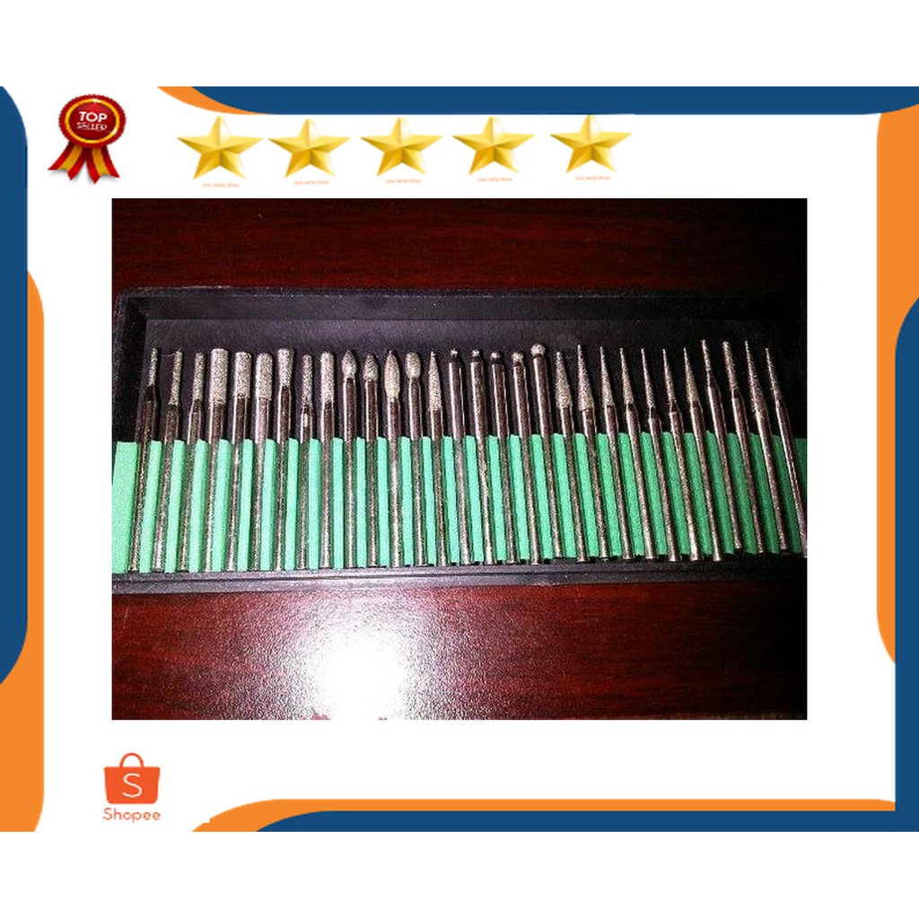 Mata bor ukir HQ 30pcs / peralatan batu akik / mata ukir mini grinder untuk batu akik Jade giok