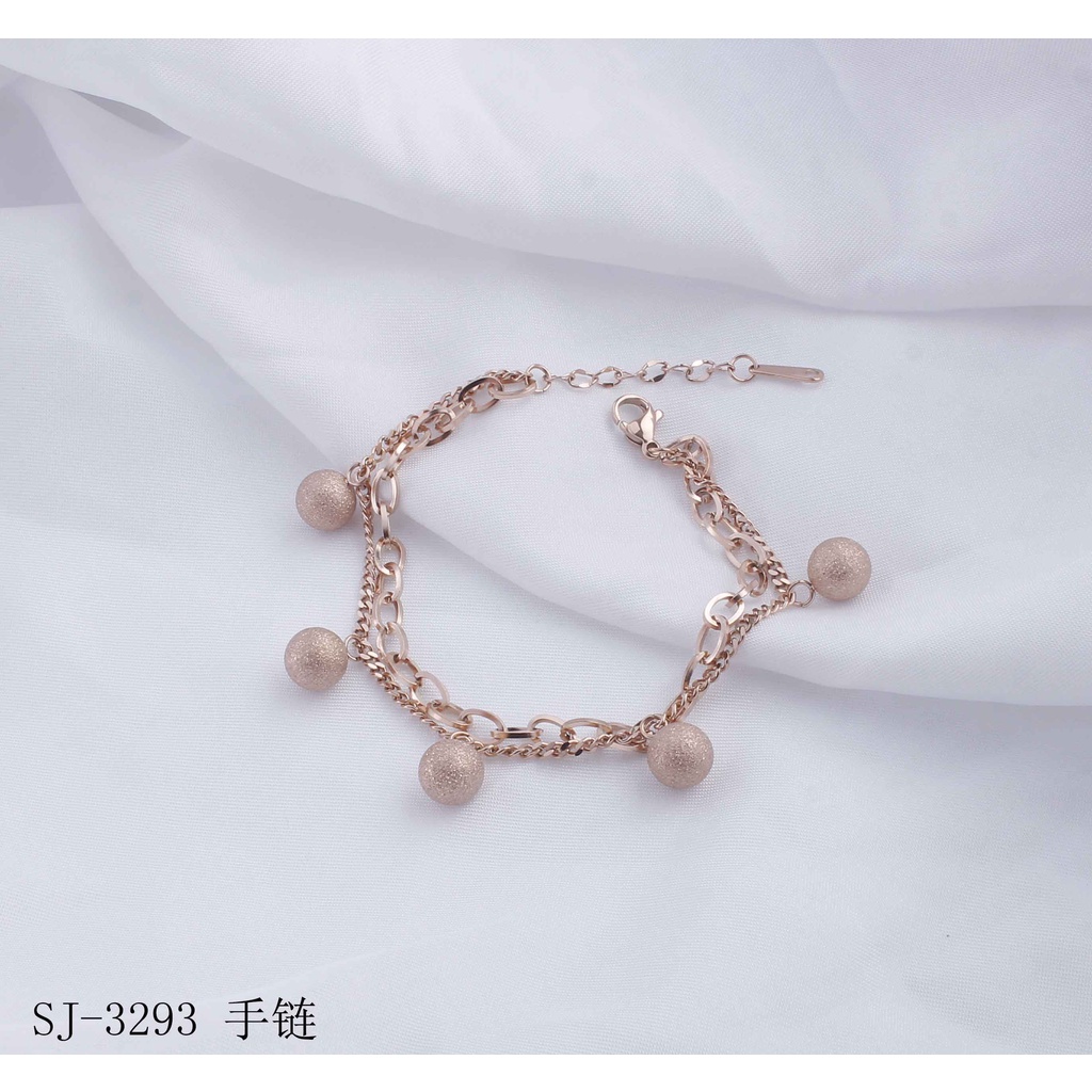 Gelang Titanium Doubel Rantai Perhiasan Fashion 146.3293