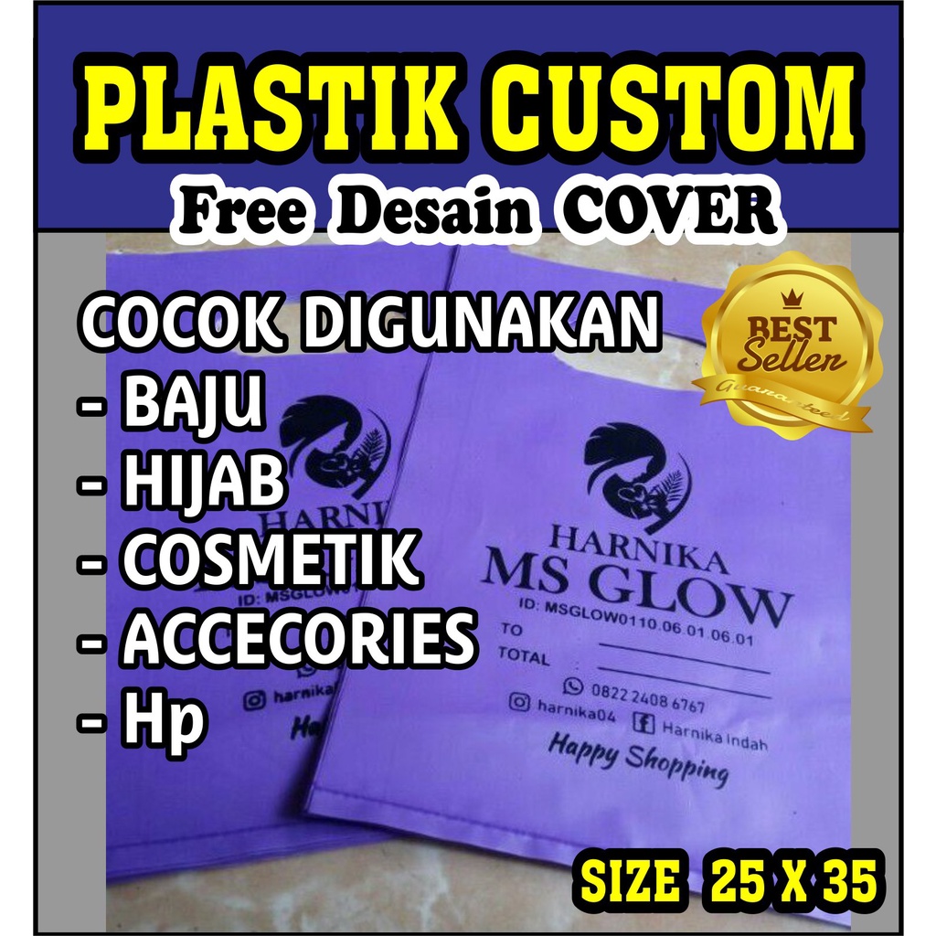 PLASTIK OLSHOP TEBAL  Kantong Plastik olshop / MOTIF Kantong Plastik Sablon Custom ukuran 25 x 35 / 