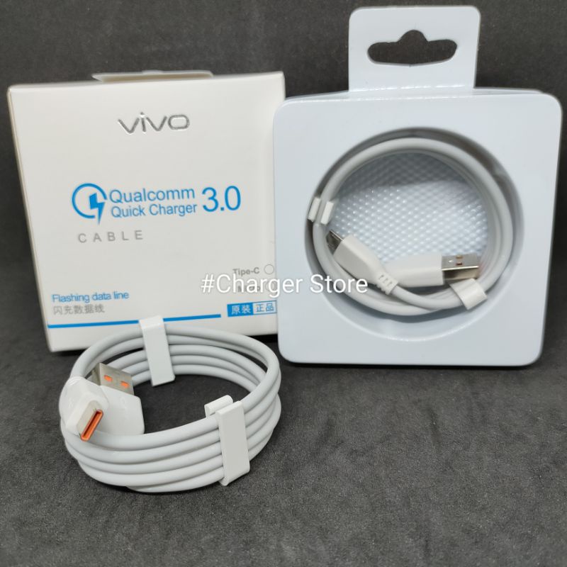 Kabel Charger Vivo Type C Qualcomm Quick Charge 3.0 Cable Data Vivo Fast Charging Original