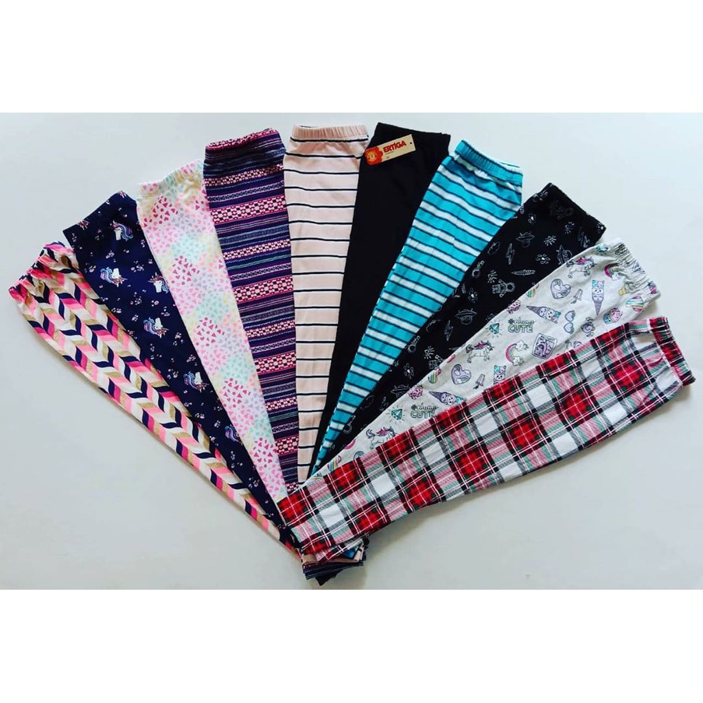 Celana Legging Anak Perempuan Motif Untuk Usia 0-14 Tahun Ukuran XS - 3XL