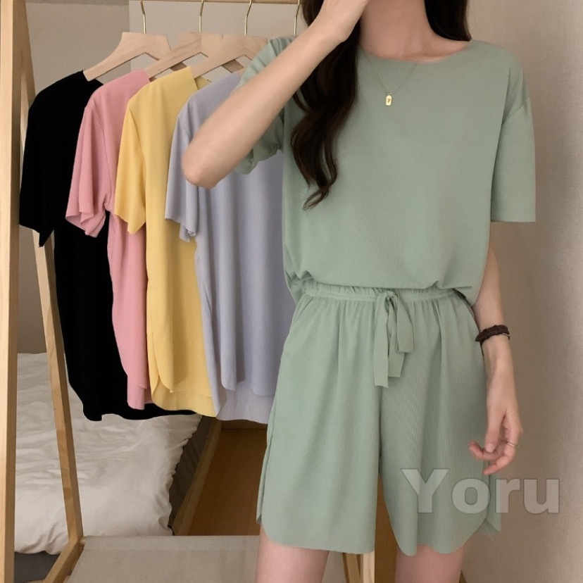 Pamelo.id Setelan Polos Poly/Fashion Wanita Import/Baju Santai Import Korea Style/CPLY/Stelan Import/Baju Import Korea