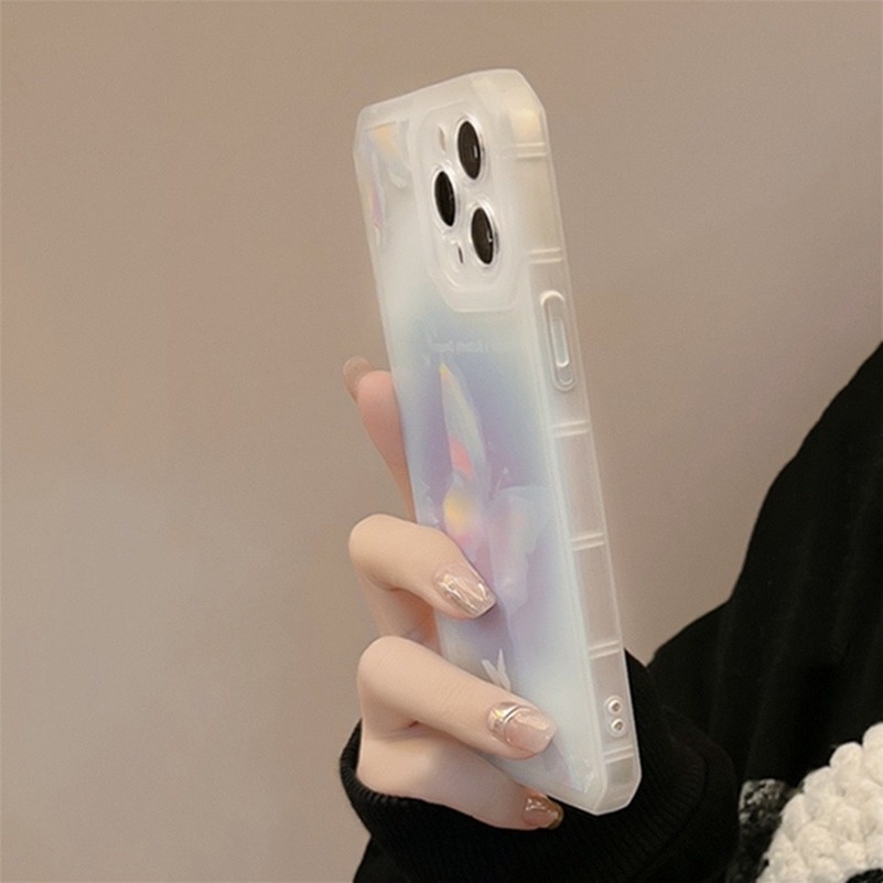 Soft Case Pelindung Kamera Bahan TPU Silikon Desain Kupu-Kupu Untuk iPhone 13 12 11 Pro Max X XR Xs Max 7 8 6s 6 Plus SE 2020