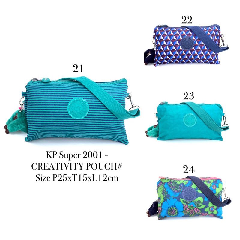 Tas selempang wanita kipling super 2001 creativity pouch import