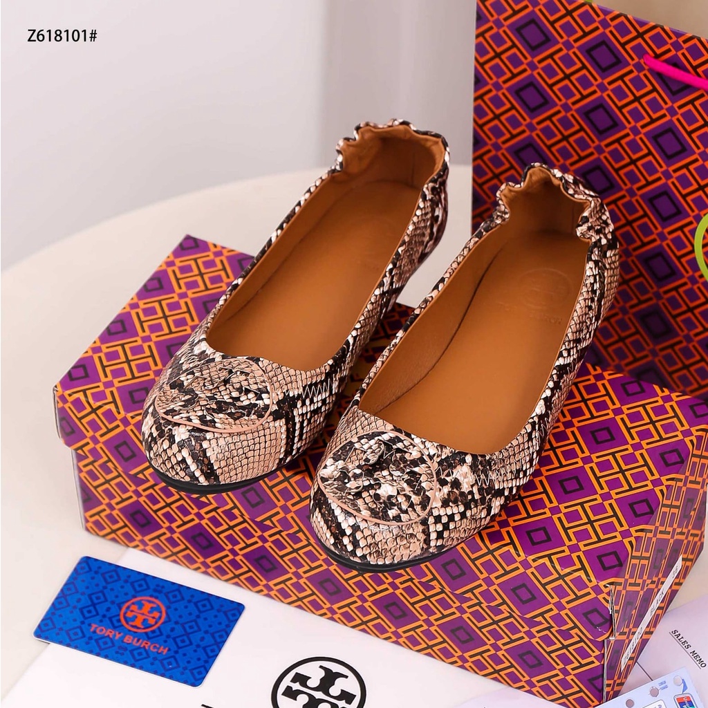 TB Minnie Snakeskin Ballet Flat Shoes Z618101