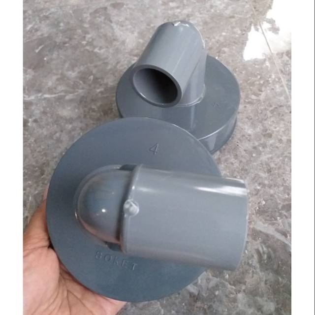 Tutup Pipa Hidroponik 4 inch output 1 inch Dop Elbow Knee Keni