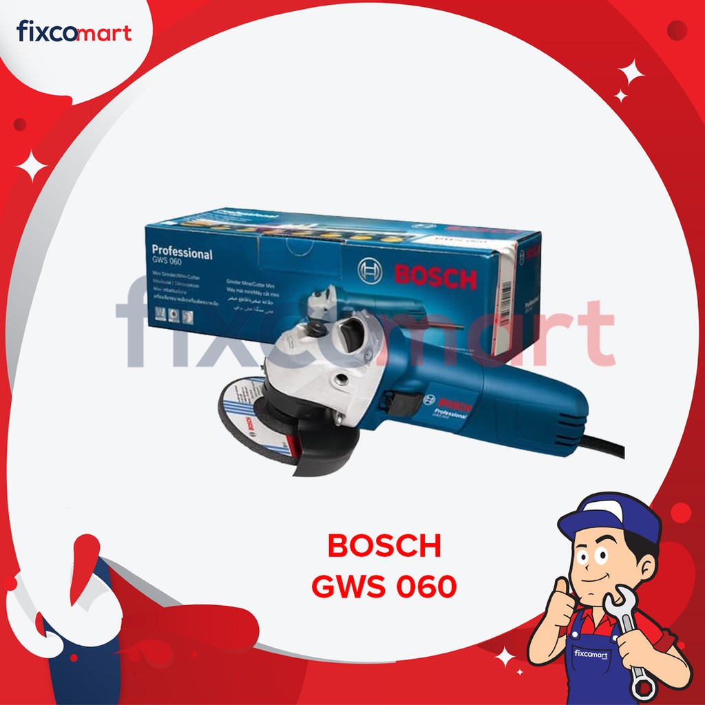 BOSCH Gerinda Tangan Listrik 670Watt  100Mm -Bosch Gws 060