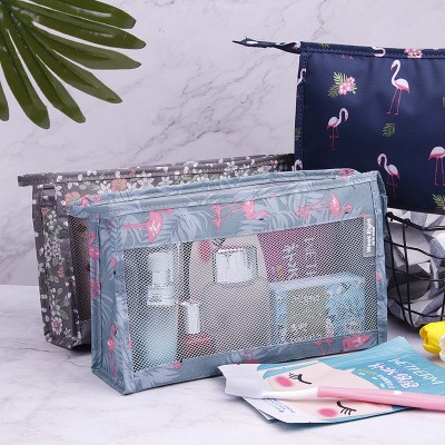 Tas Travel Wanita Organizer Transparan Jaring Kosmetik Makeup Alat Mandi Anti Air untuk Wanita