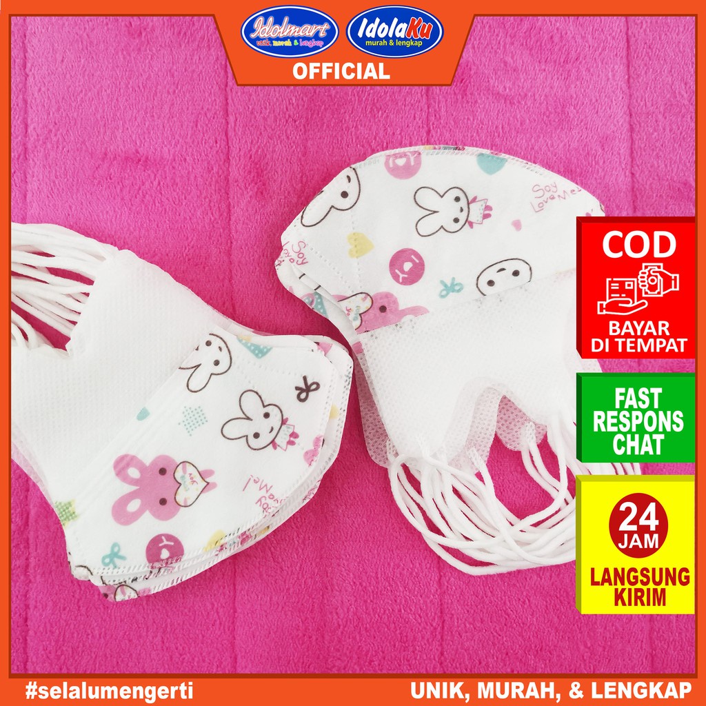 IDOLAKU Masker Anak Karakter Duckbill isi 20 pcs / Masker Motif Anak 3ply IDOLAKU SEMARANG