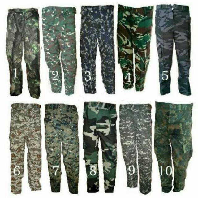 Celana Cargo Tactical Motif Loreng Pria Wanita - Outdoor Adventure