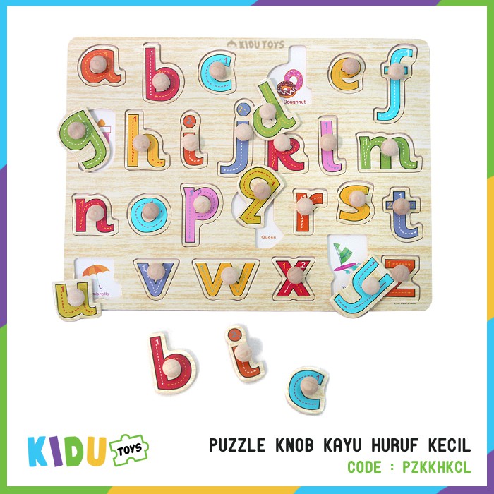 Mainan Anak Puzzle Knob Kayu Huruf Kidu Toys