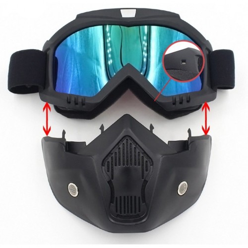 Masker Motor Pria Full Face Anti Polusi Keren Pelindung Mata Pelindung Muka