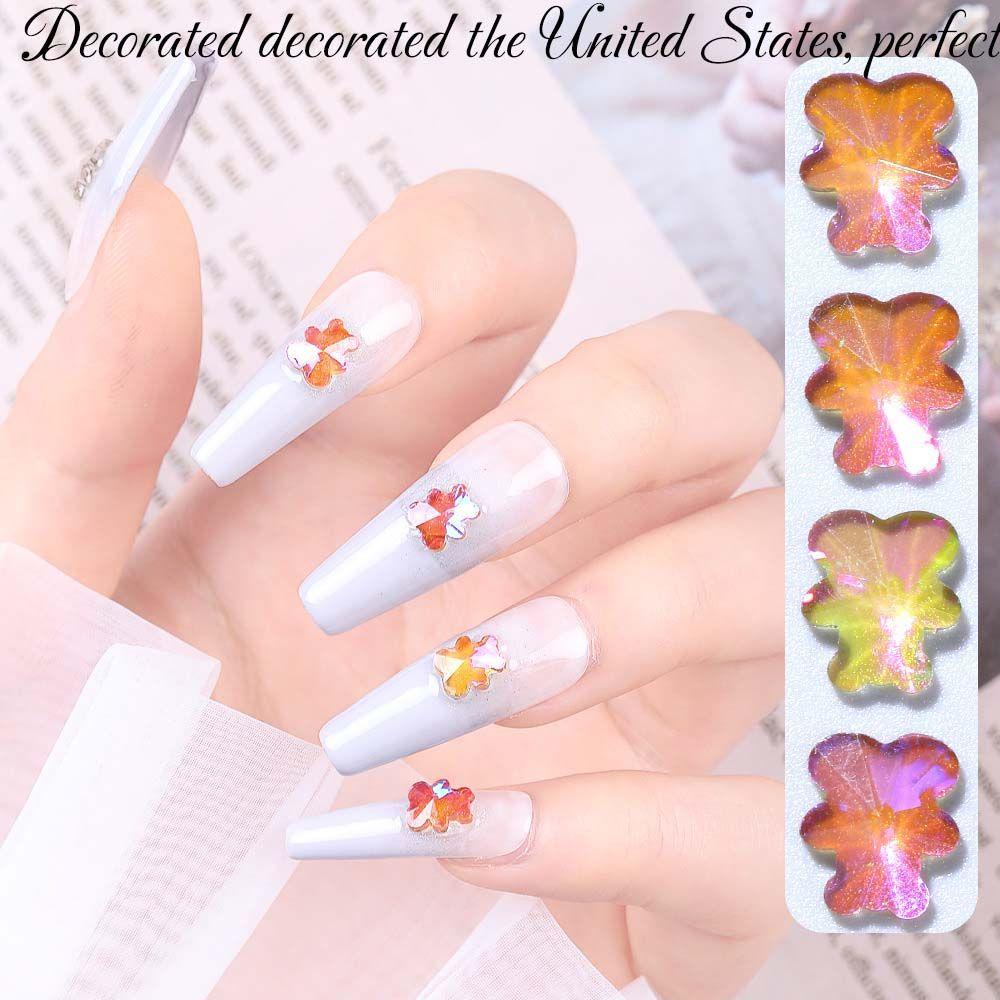 AUGUSTINA Agustina Aurora Nail Art Rhinestones Symphony Fashion Berbentuk Tidak Teratur Cinta Hati Segitiga Hiasan Kuku 3D Perhiasan Kuku