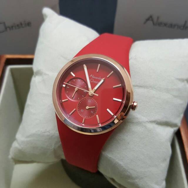 Jam Tangan Alexandre christie ac2663 ladies merah