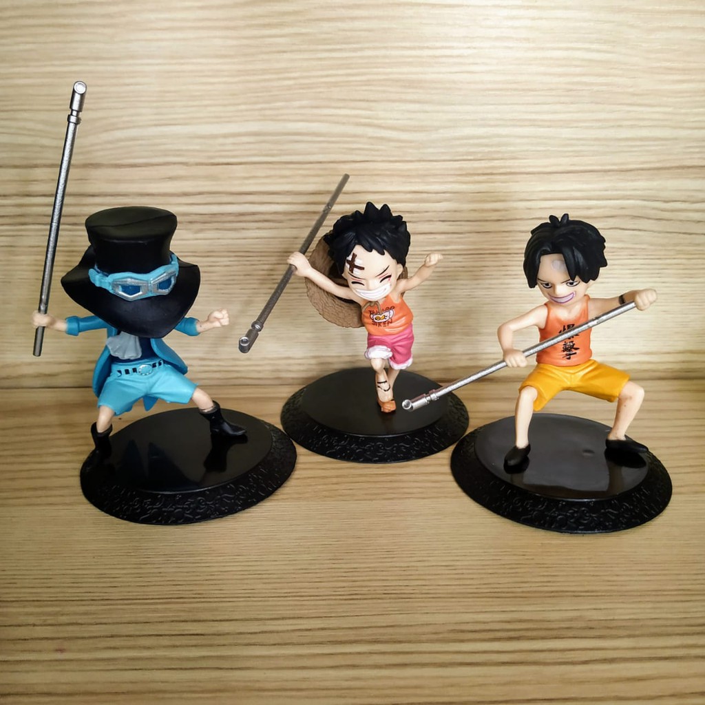 3 pcs/set Figure One Piece Ace Luffy Sabo ASL Childhood