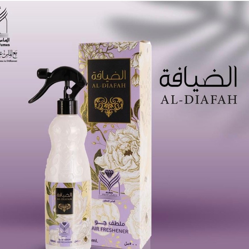 ALL VARIAN Air Freshner ALMAS Pengharum Ruangan Karpet Sofa Horden Pewangi Mobil Spray 500ml Aroma Gahru Sultany Ashel Aloud Layali Jawad al Oud AsarerAgadheer AL Adiafah Samu Al Oud Qasr Dal Al KaramArab Bakhoor Bukhur Bakhour 500 ML