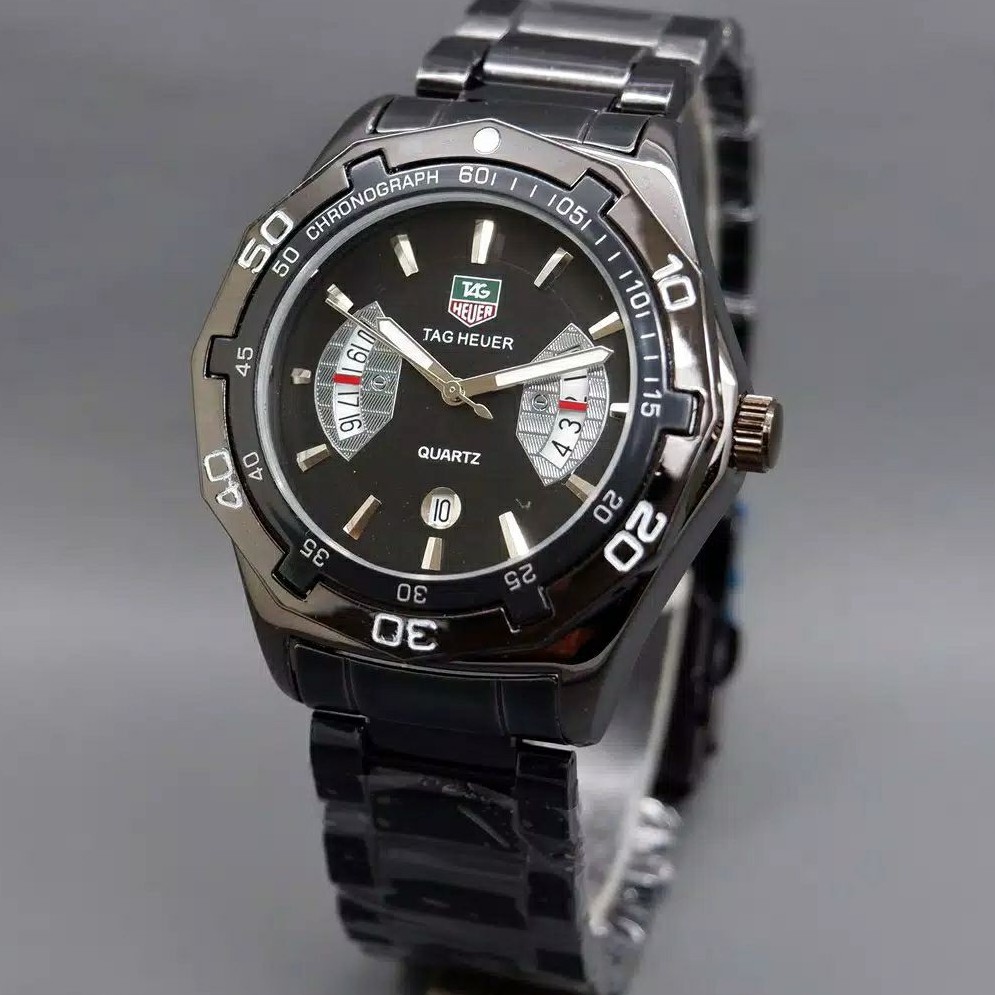 Jam Tangan Pria Rantai Date Free Box & Batere Cadangan