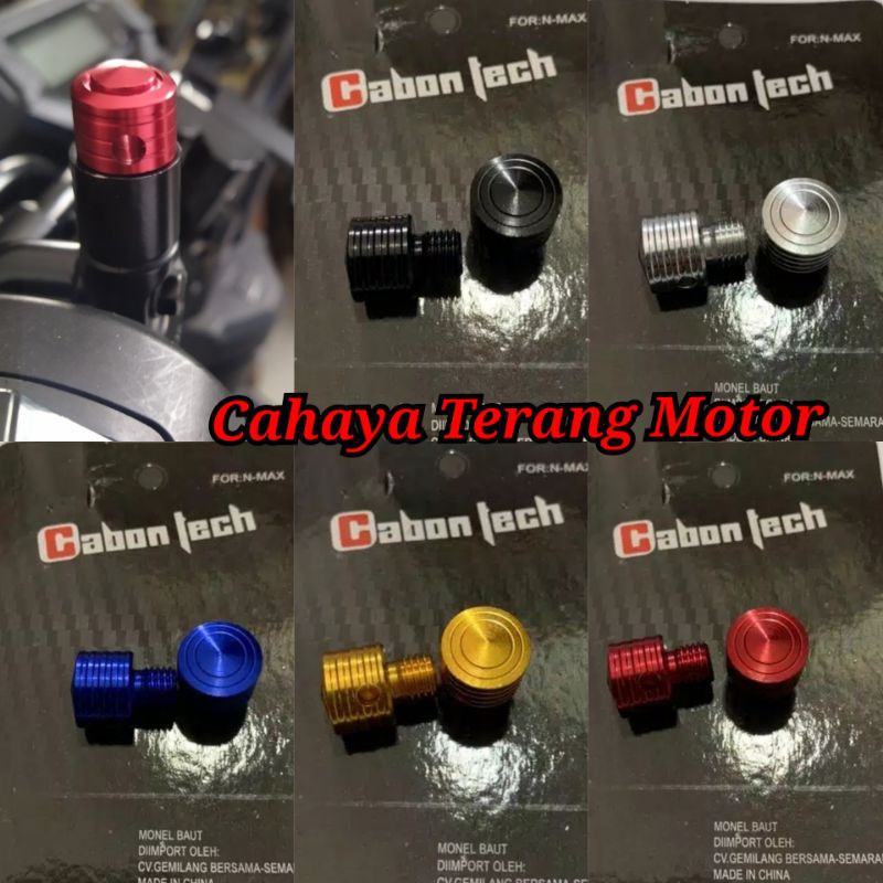 MONEL SPION TUTUP LUBANG BAUT SPION 1SET KIRI KANAN CNC PREMIUM HONDA &amp; YAMAHA UNIVERSAL