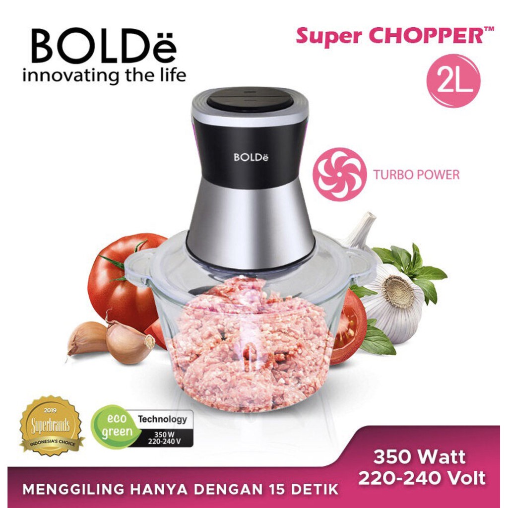 Food Chopper  BOLDe Super Chopper Stainless 1,2 Liter Garansi Resmi