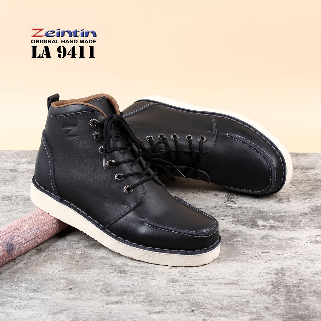 Zeintin - Sepatu Boots Pria Bahan Kulit Sapi Asli Berkualitas Sepatu Boots Karja Formal Sepatu Boots Touring Pria Bahan Kulit Original Zeintin LA