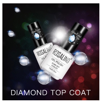 ROSALIND DIAMOND TOP COAT GEL POLISH 15ml 7ml 10ml KUTEK GEL SUPER KILAP TAHAN LAMA