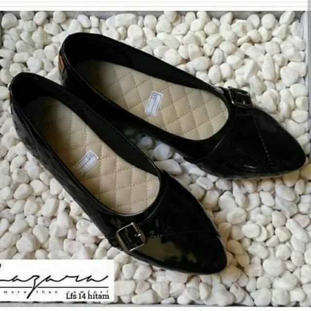Lfs 14 hitam, flatshoes hitam, flatshoes kerja