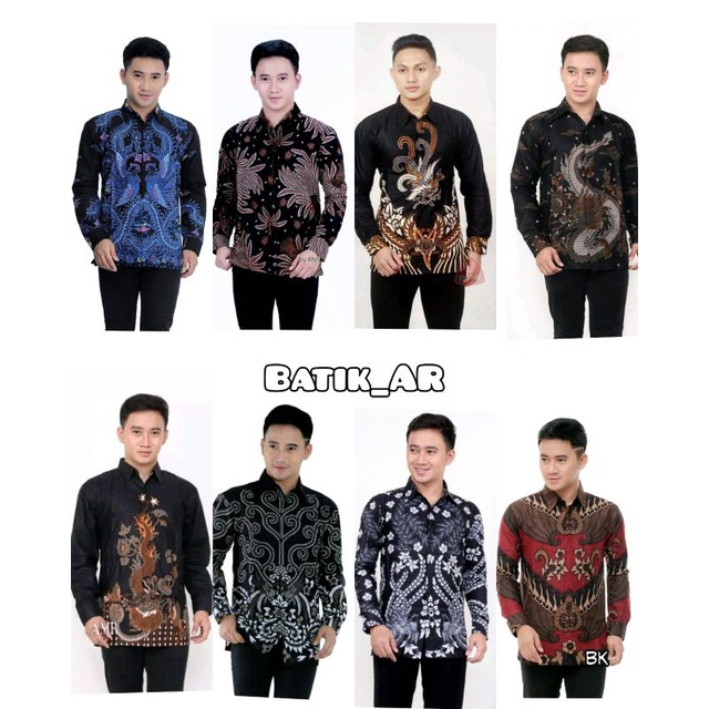 batik pria kemeja lengan panjang size m l xl xxl