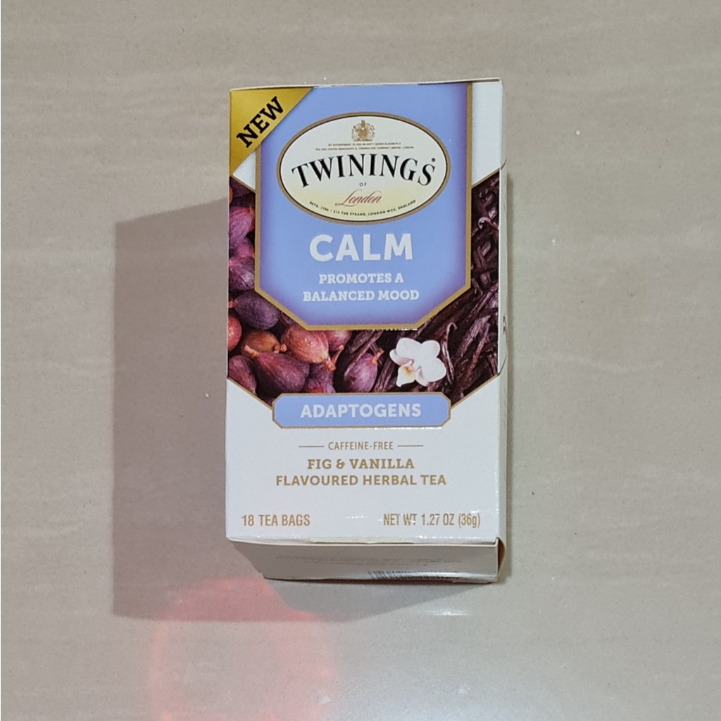 Teh Twinings Calm Adaptogens Vanilla &amp; Figs Herbal Tea 18 x 2 Gram