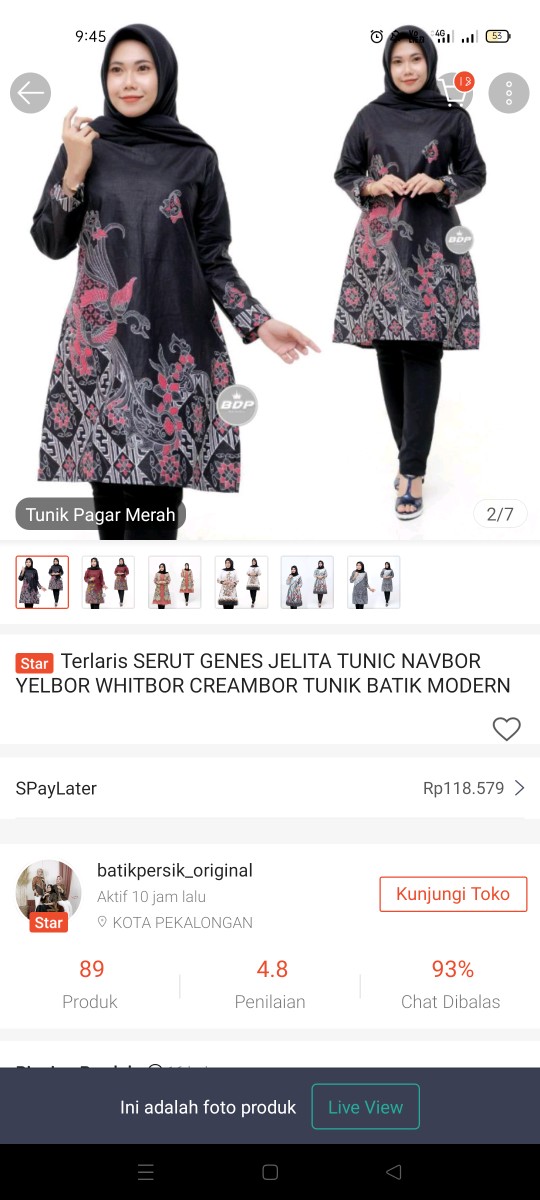 Terlaris Serut Genes Jelita Tunic Navbor Yelbor Whitbor Creambor Tunik Batik Modern Hrb030 Dolbi Dob