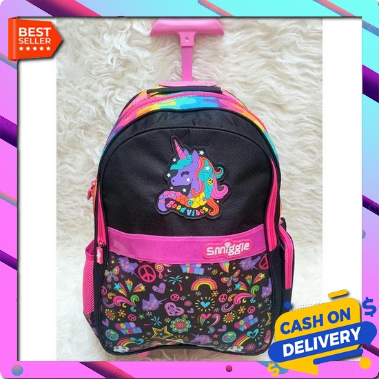 Garsel Gwi 5912 Tas Sekolah Troli Anak Perempuan Pink Rabbit Tk Sd Paud Dinier Murah Original Keren 
