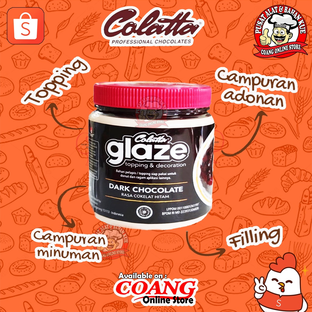 

COLATTA GLAZE COKLAT 250 GRAM - GLAZE KEMASAN TOPLES