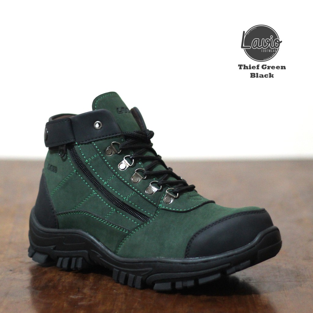 SEPATU BOOTS PRIA SAFETY UJUNG BESI GUNUNG BIKERS TOURING LAVIO THIEF SUEDE ORIGINAL