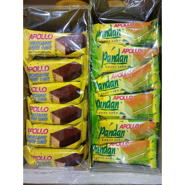 

Apollo Pandan/Cokelat Layered Cake Malaysia Bucin Snack