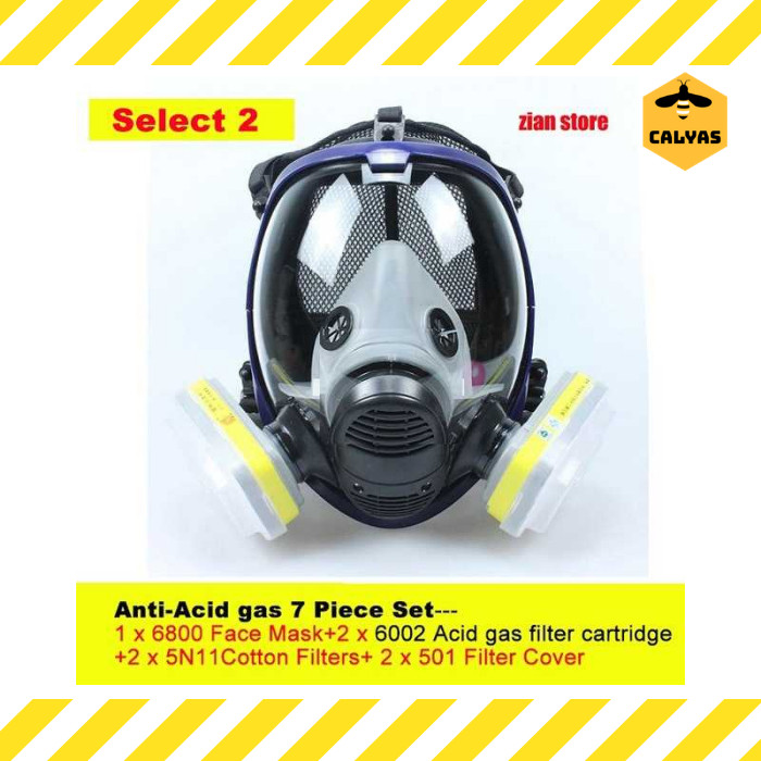 Jual Masker Gas Respirator Full Face Masker Cat Amonia Acid Masker Lab Anti Kimia Shopee