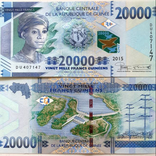 GUINEA 20,000 FRANC GUINEENS UANG KERTAS ASING