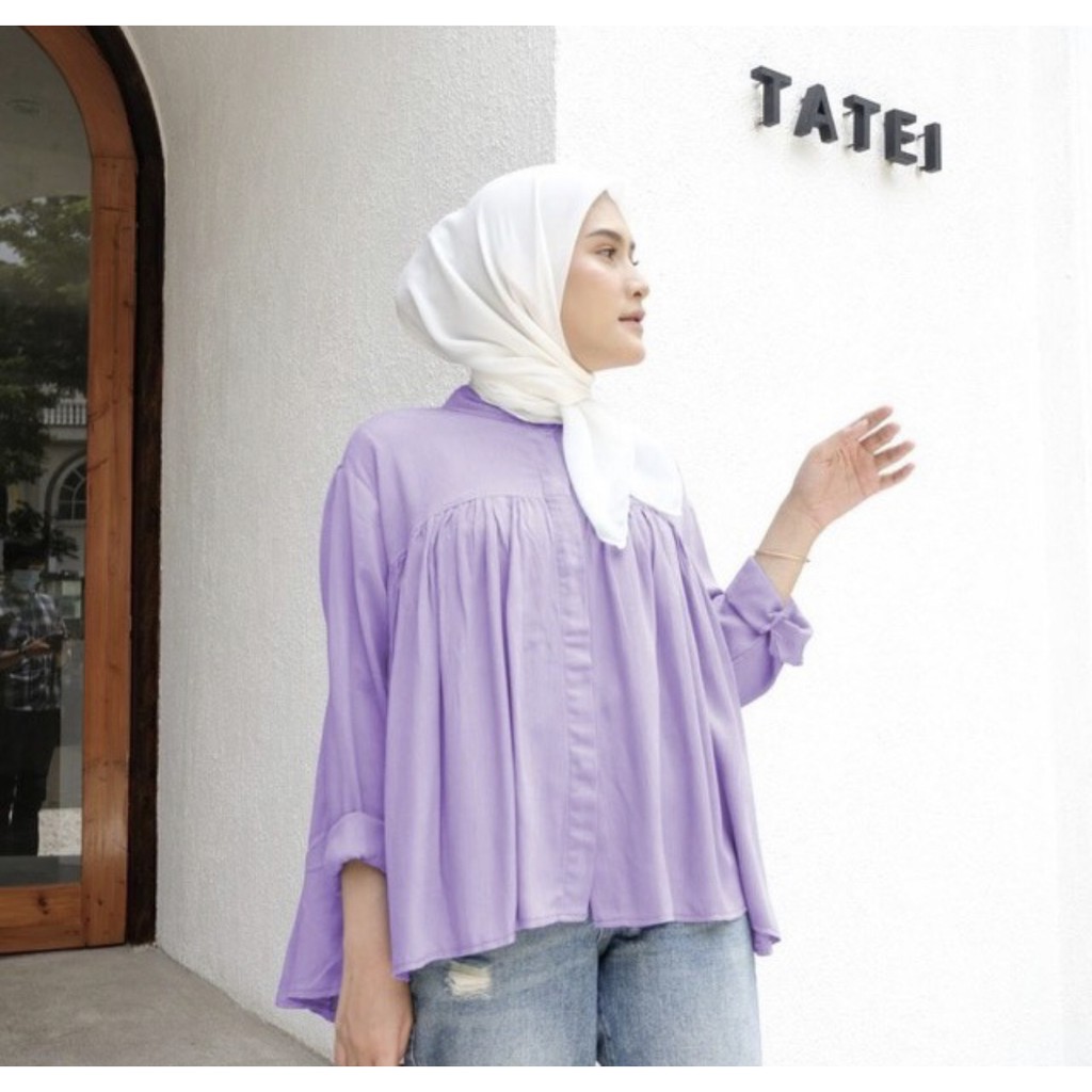 CRINCLE BLOUSE / BLOUSE RAYON-CRINCLE BLOUSE LILAC