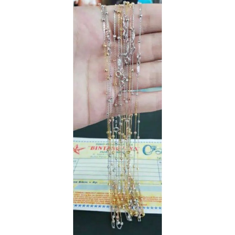 kalung emas 375 jedar 3 warna 3D